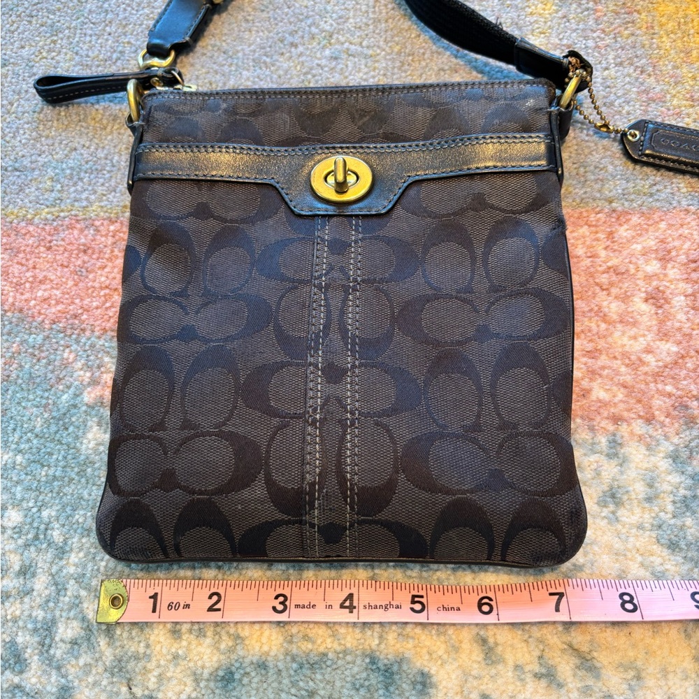 COACH 2010’s C print jacquard Black Crossbody Bag, adjustable strap - Picture 3 of 13
